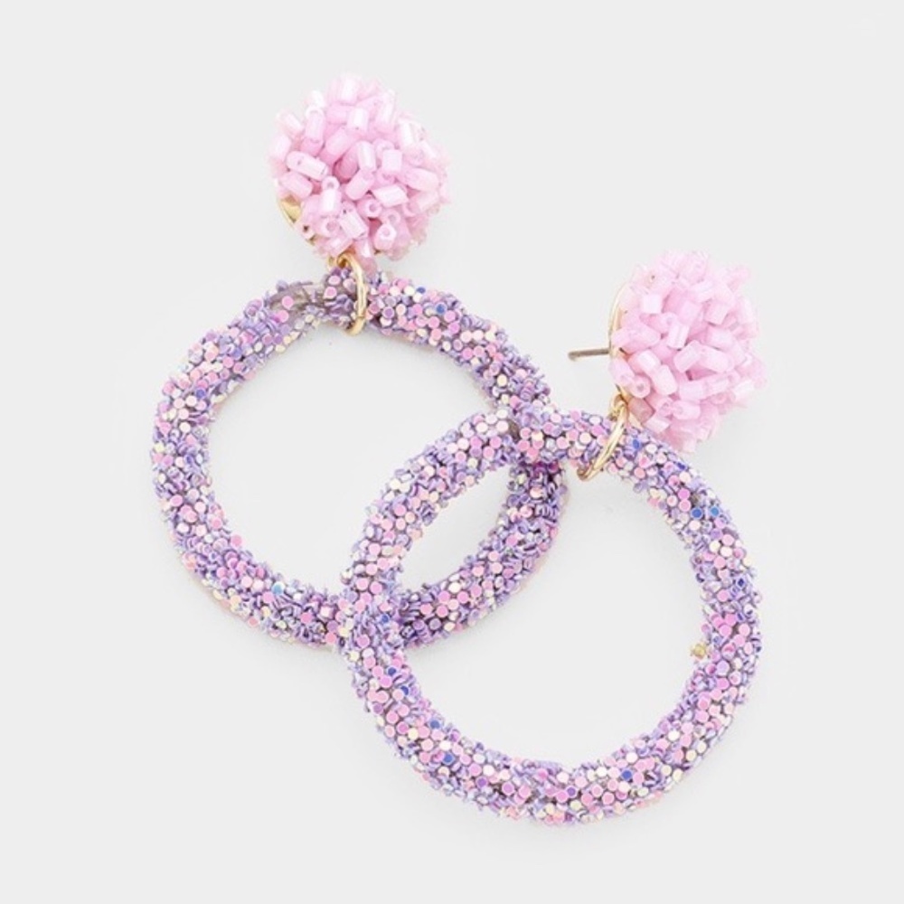 Bohemian Beaded Cluster Round Dangle Earrings